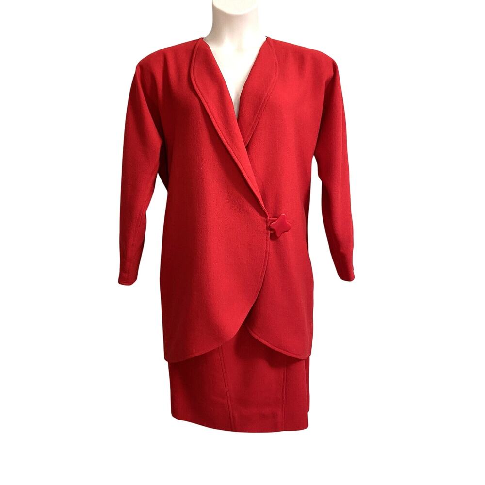 JEAN MUIR London Vintage Designer Skirt Jacket‎ Suit~US 8/10/12~Made in England